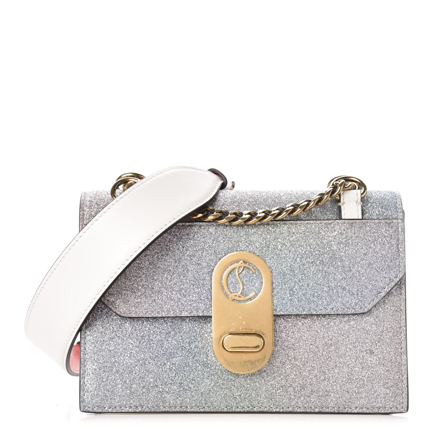Glitter Calfskin Elisa Mini Shoulder Bag Multicolor Snow
