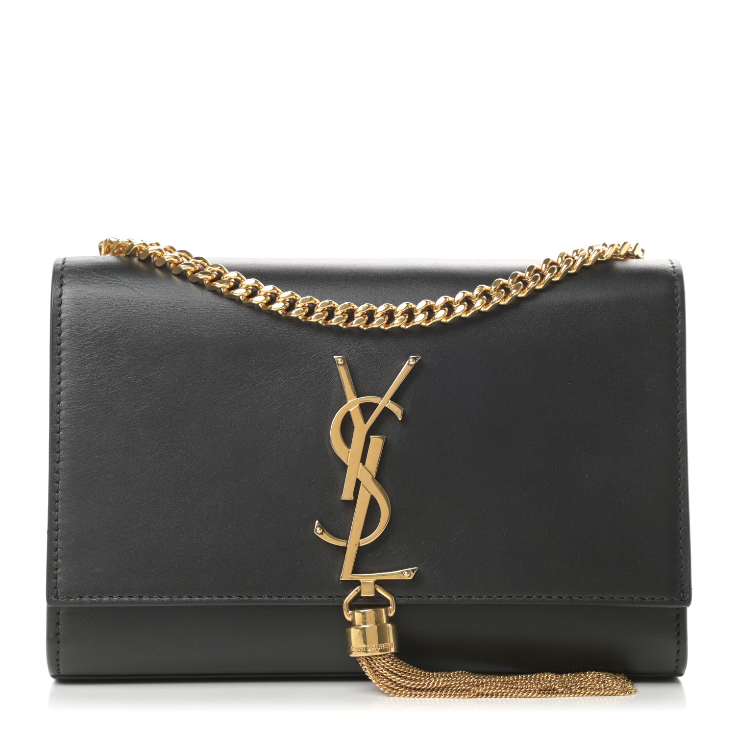 Saint Laurent Smooth Calfskin Small Classic Monogram Kate Tassel Satchel Black 1 of 12