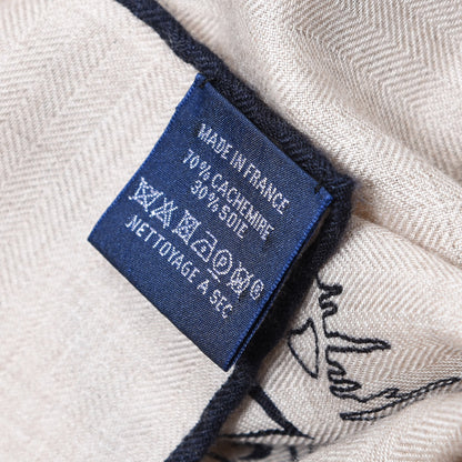 Hermes Cashmere Silk Jungle Love Tattoo Shawl 140 Natural Bleu Black 5 of 5