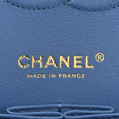 Chanel Caviar Quilted Medium Double Flap Blue 6 of 11