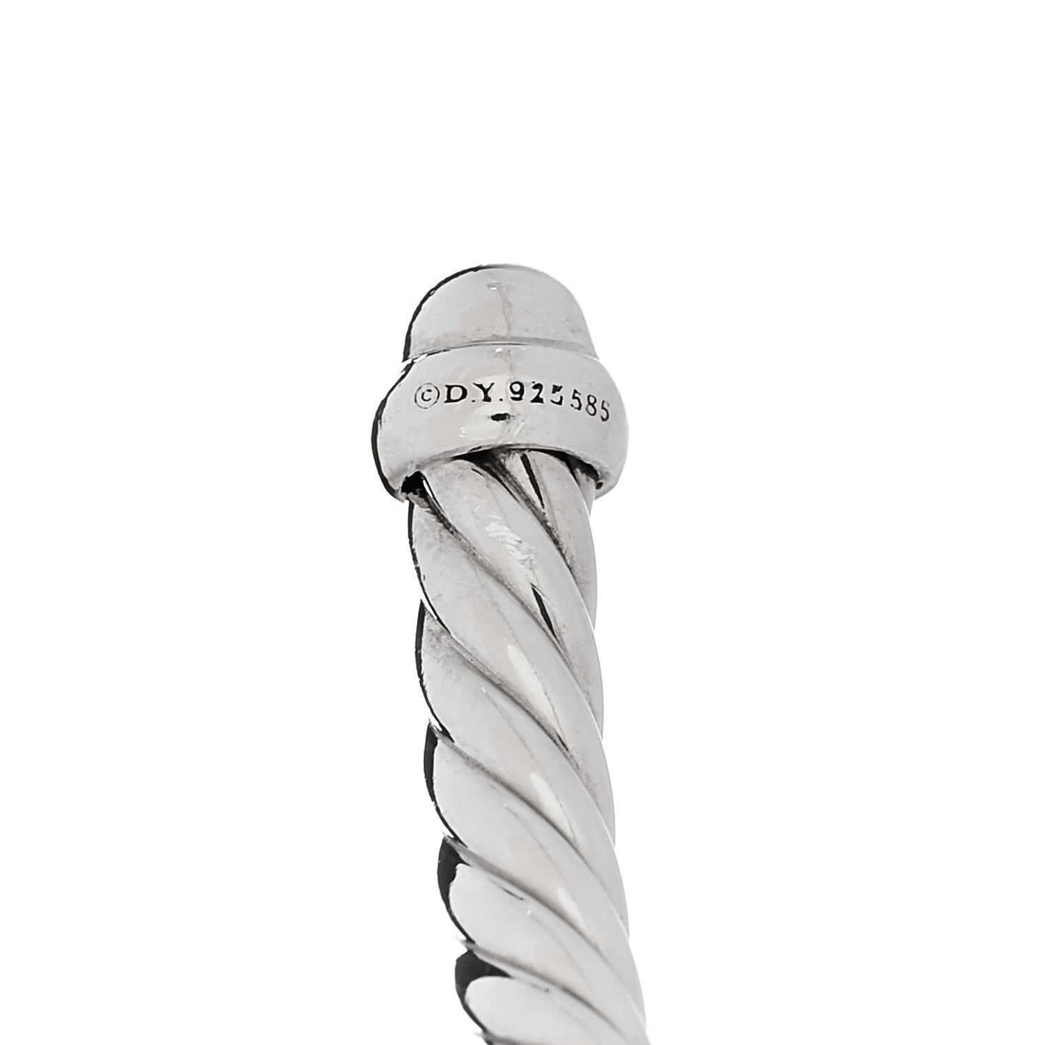 David Yurman Sterling Silver 14K Yellow Gold 4mm Cable Flex Bracelet 4 of 5
