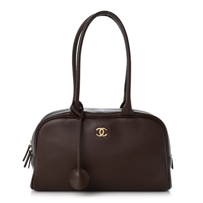 Chanel Calfskin Large Perfect Bowling Bag Dark Brown 1 of 10