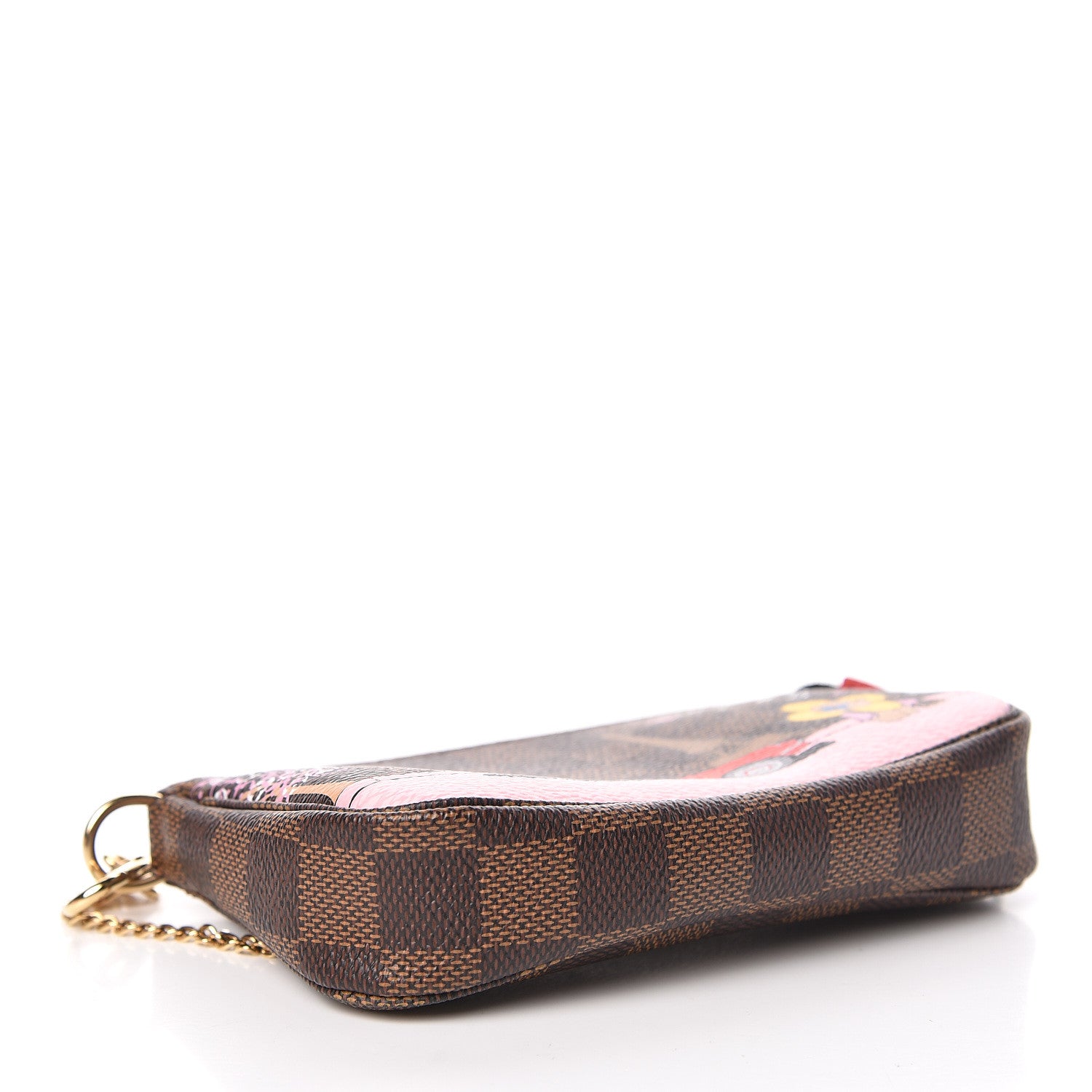 Louis Vuitton Damier Ebene 2019 Christmas Animation Mini Pochette Accessories Red 4 of 8