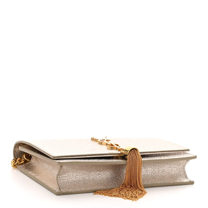 Saint Laurent Metallic Calfskin Kate Monogram Tassel Chain Wallet Gold 4 of 10
