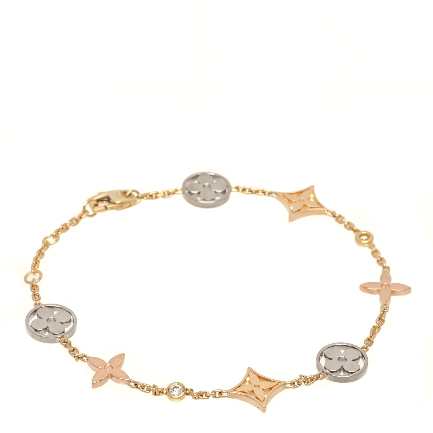 18K Yellow White Pink Gold Diamond Idylle Blossom Bracelet