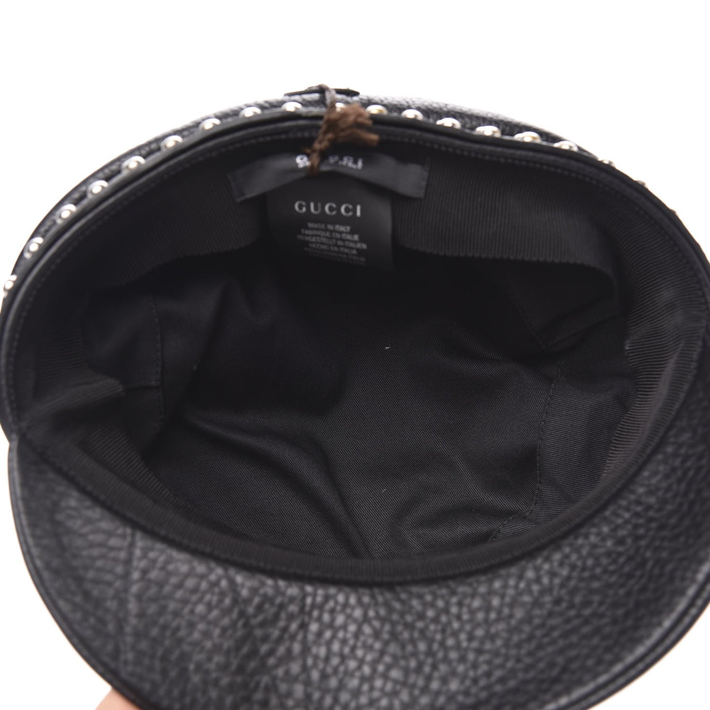Calfskin Studded Cellarius Hat L Black