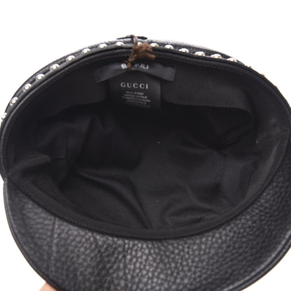 Gucci Calfskin Studded Cellarius Hat L Black 6 of 6