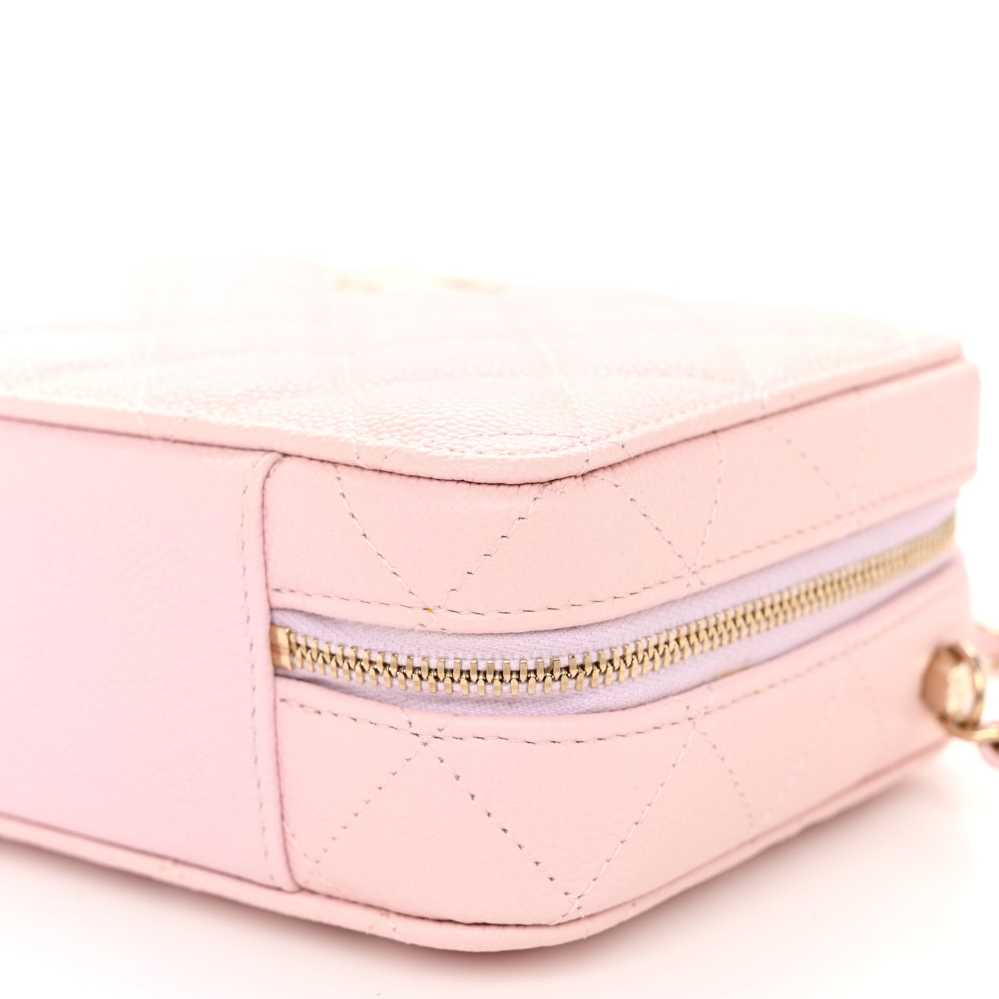 Caviar Quilted Top Handle Vanity Case Pink