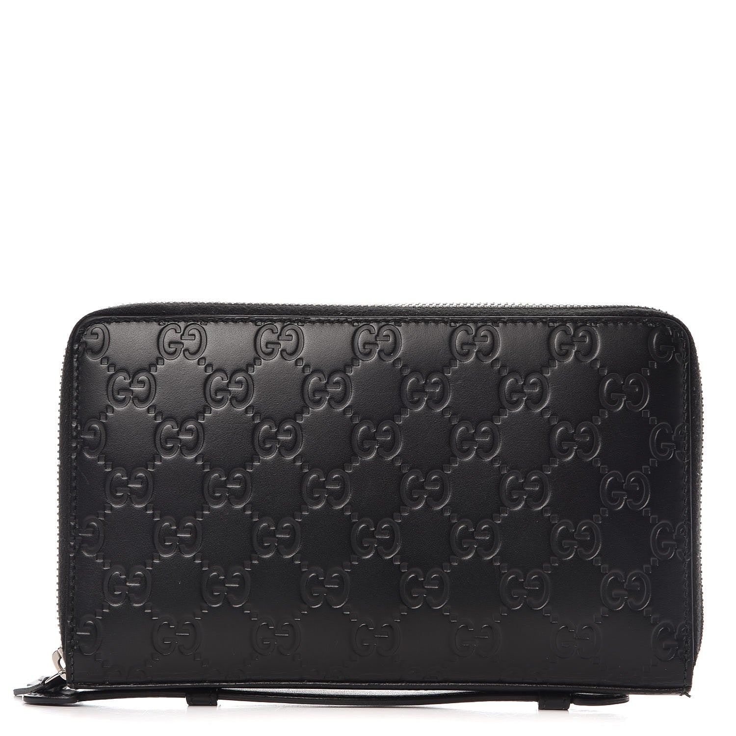 Gucci Guccissima Signature Travel Document Case Black 1 of 12