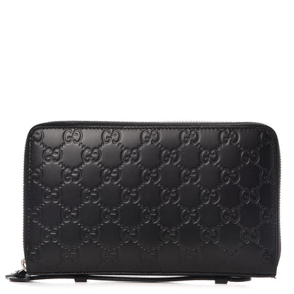 Gucci Guccissima Signature Travel Document Case Black 1 of 12