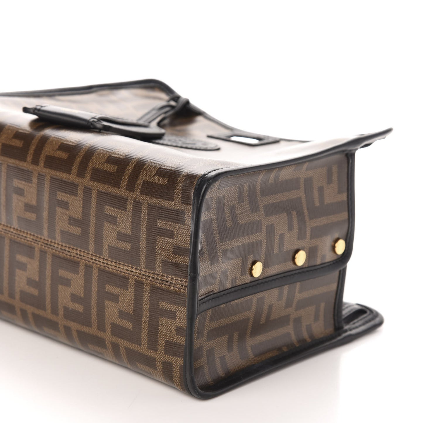 Glazed Fabric Vitello Century FF 1974 Stamp Patch Mini Peekaboo Defender Cover Mogano Panna Black