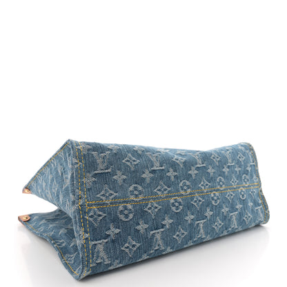 Louis Vuitton Monogram Denim Onthego MM Blue 4 of 9