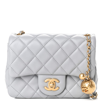 Chanel Lambskin Quilted Mini Pearl Crush Flap Light Grey 1 of 4