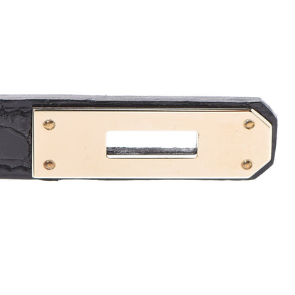 Hermes Shiny Niloticus Crocodile Kelly Cut Pochette Black 9 of 24