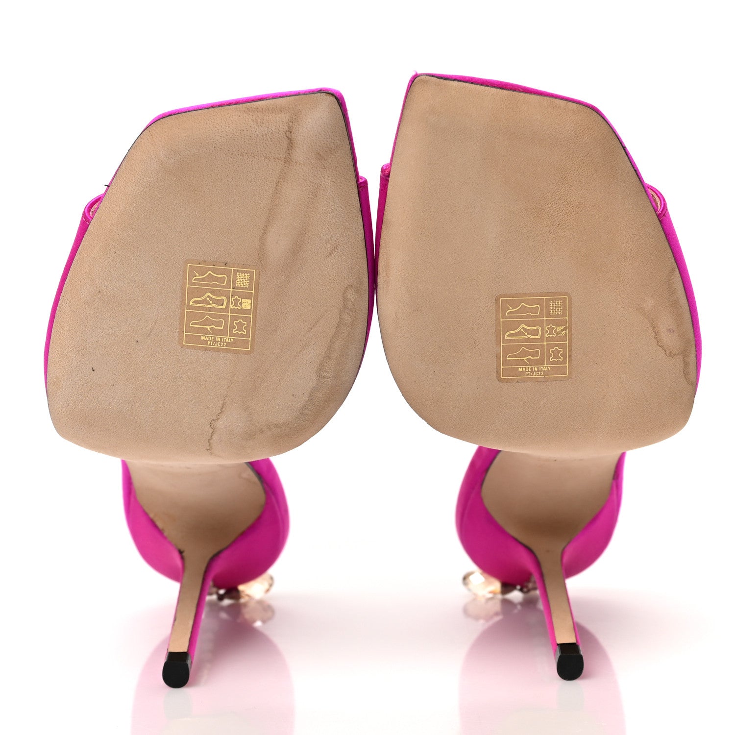 Jimmy Choo Satin Crystal Saeda 100 Sandals 37.5 Fuchsia 5 of 7