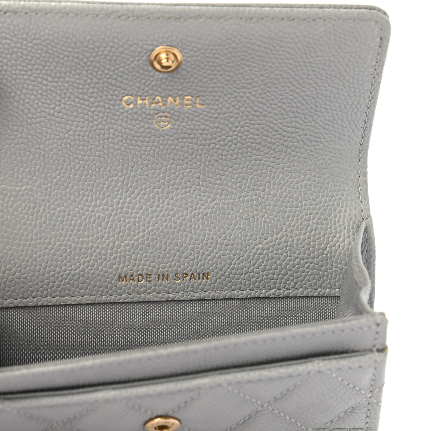 Chanel Caviar Quilted Boy Flap Card Holder Grey 6 of 9