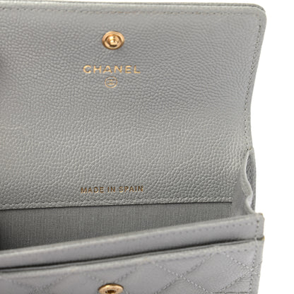 Chanel Caviar Quilted Boy Flap Card Holder Grey 6 of 9