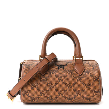 MCM Lauretos Nappa Mini Ella Boston Bag Cognac 1 of 10