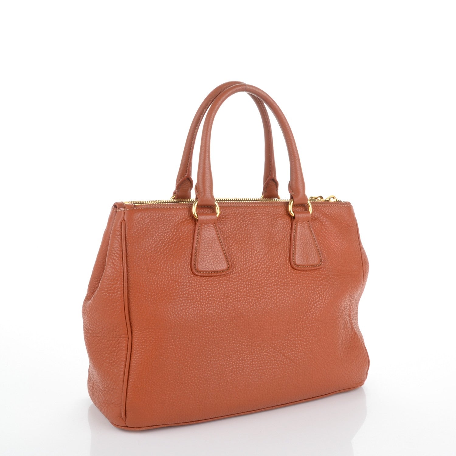 Prada Vitello Daino Large Double Zip Tote Rame 3 of 8