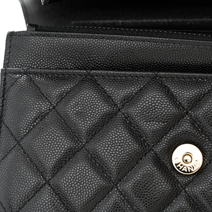 Chanel Caviar Quilted French New Wave Chain CC Wallet On Chain WOC Black 12 of 13