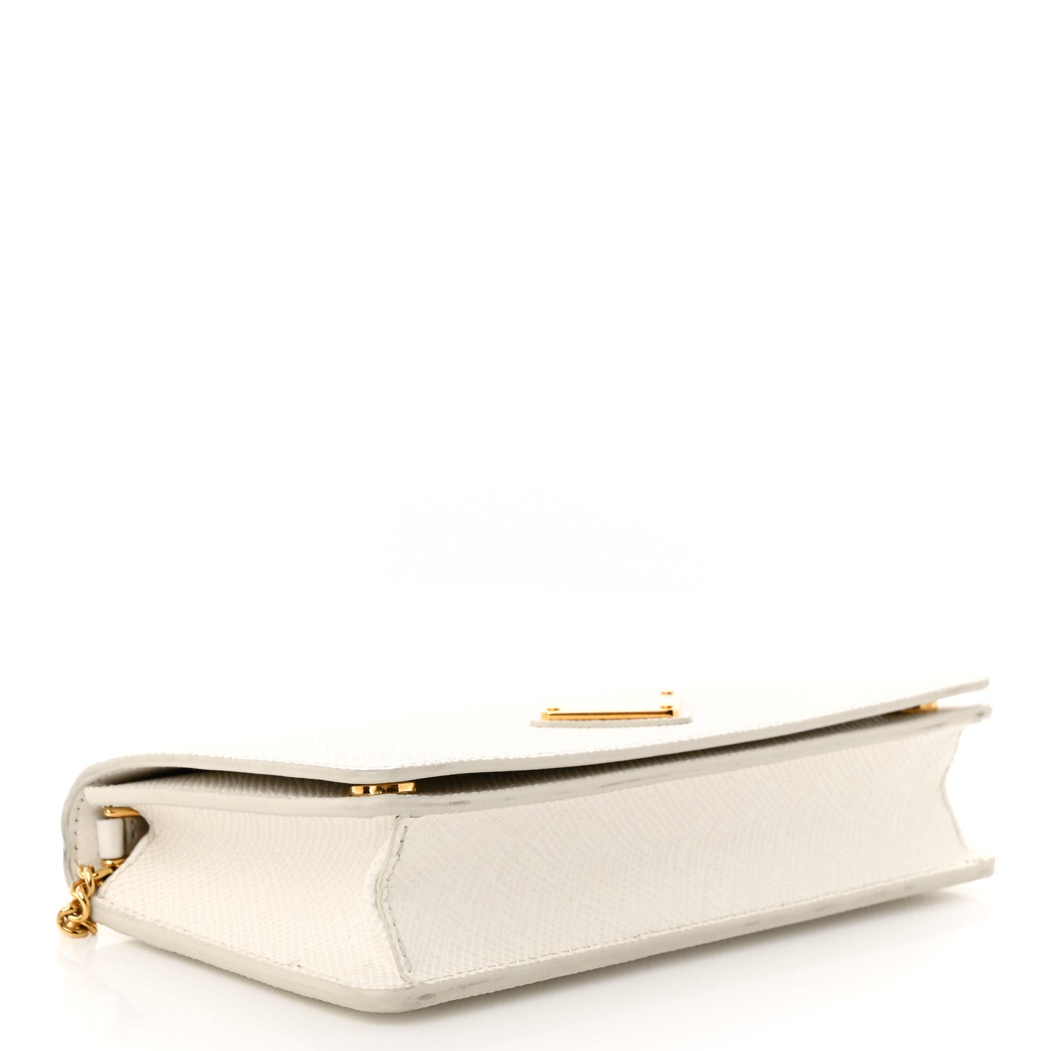 Prada Saffiano Cuir Chain Wallet White 4 of 12