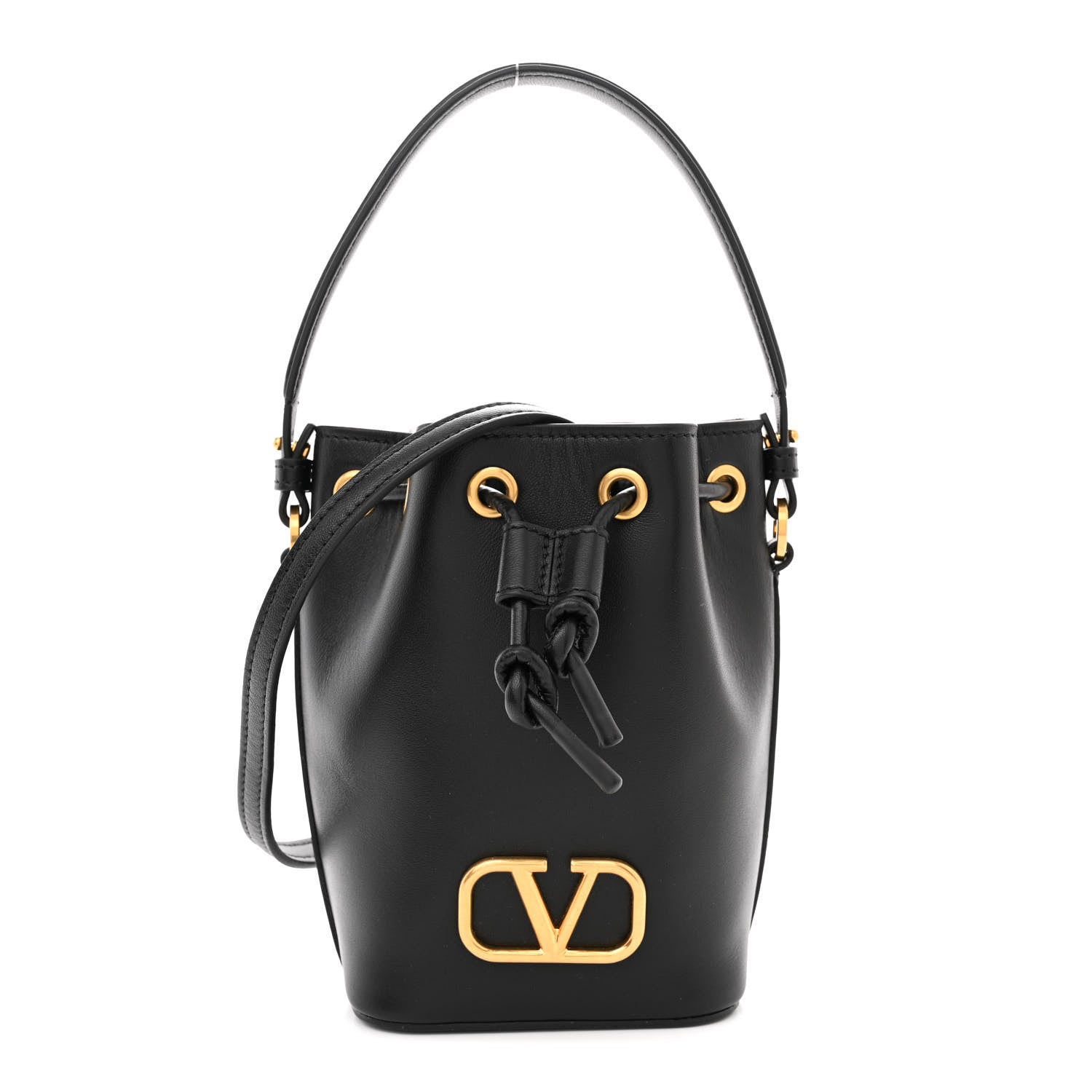 Valentino Garavani Nappa Mini VLogo Signature Bucket Bag Black 1 of 9