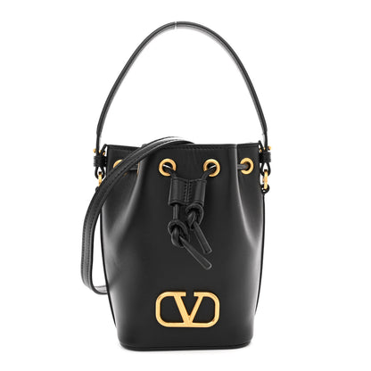 Valentino Garavani Nappa Mini VLogo Signature Bucket Bag Black 1 of 9