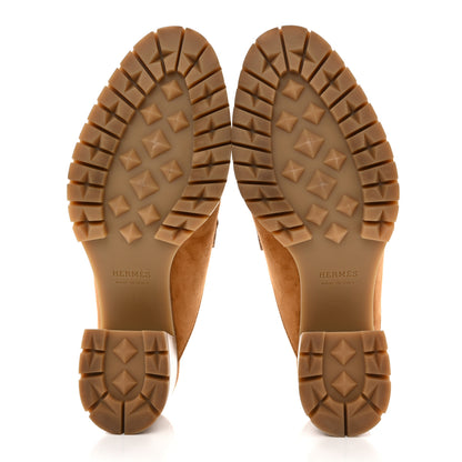 Hermes Suede Goatskin Flore 60 Mules 35 Brun Amourette 5 of 9