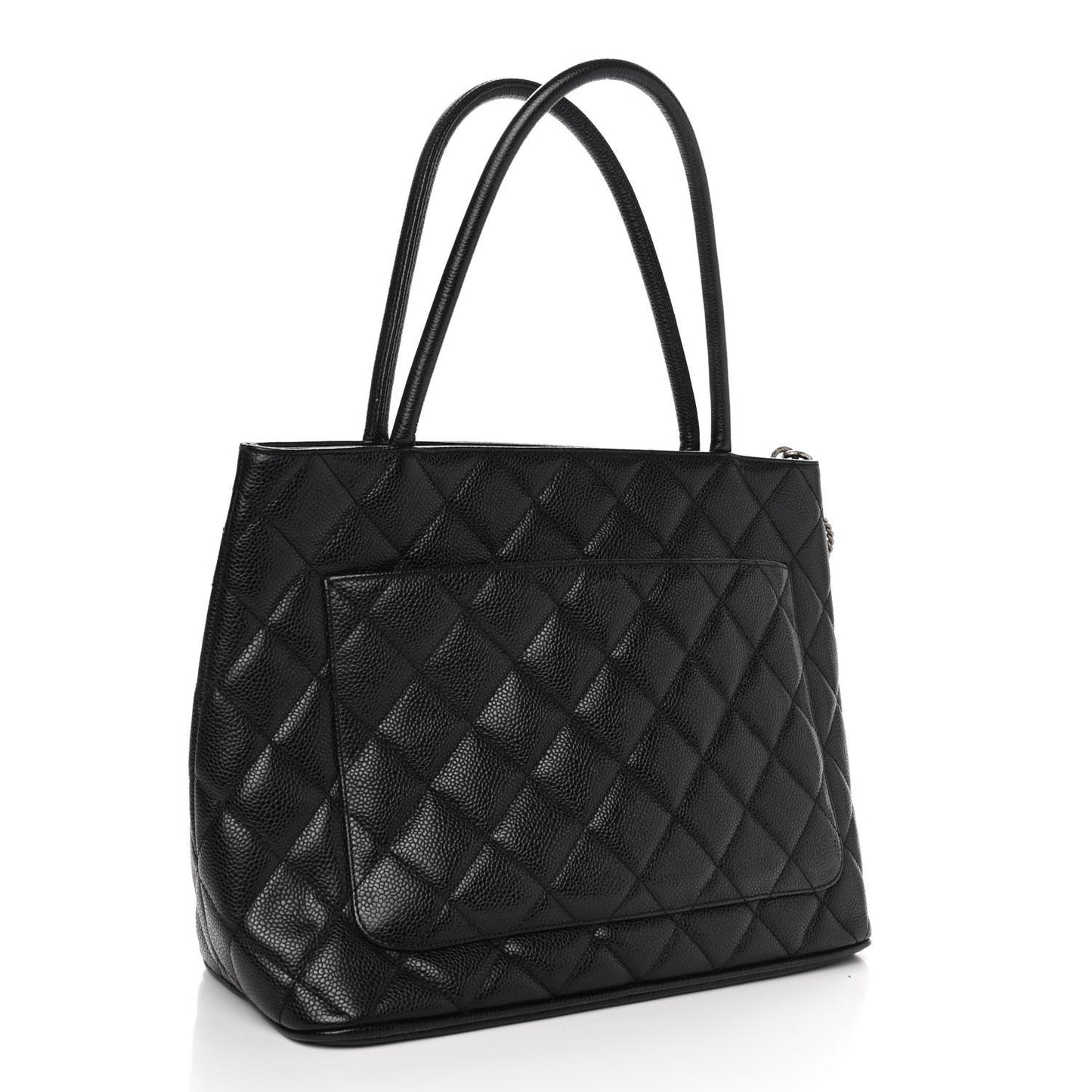 Caviar Quilted Medallion Tote Black