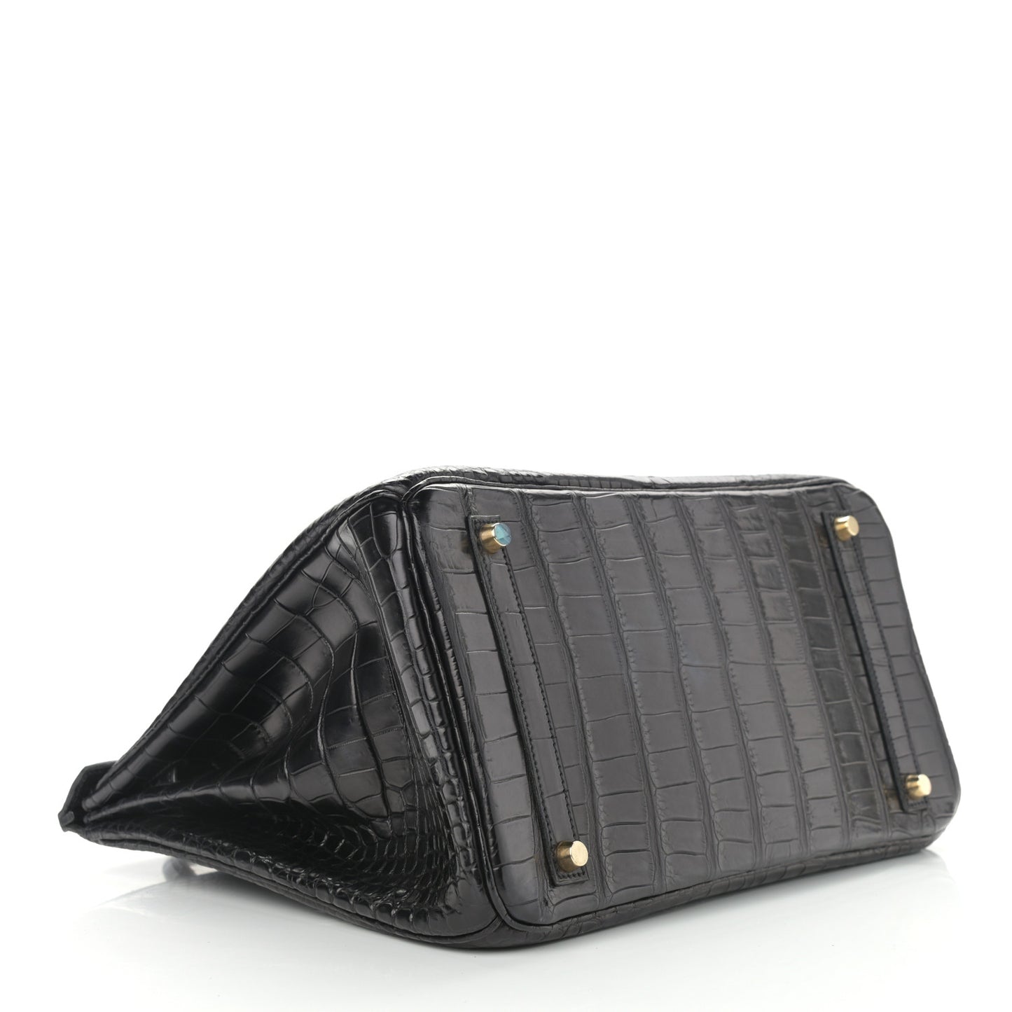 Matte Porosus Crocodile Birkin 35 Black