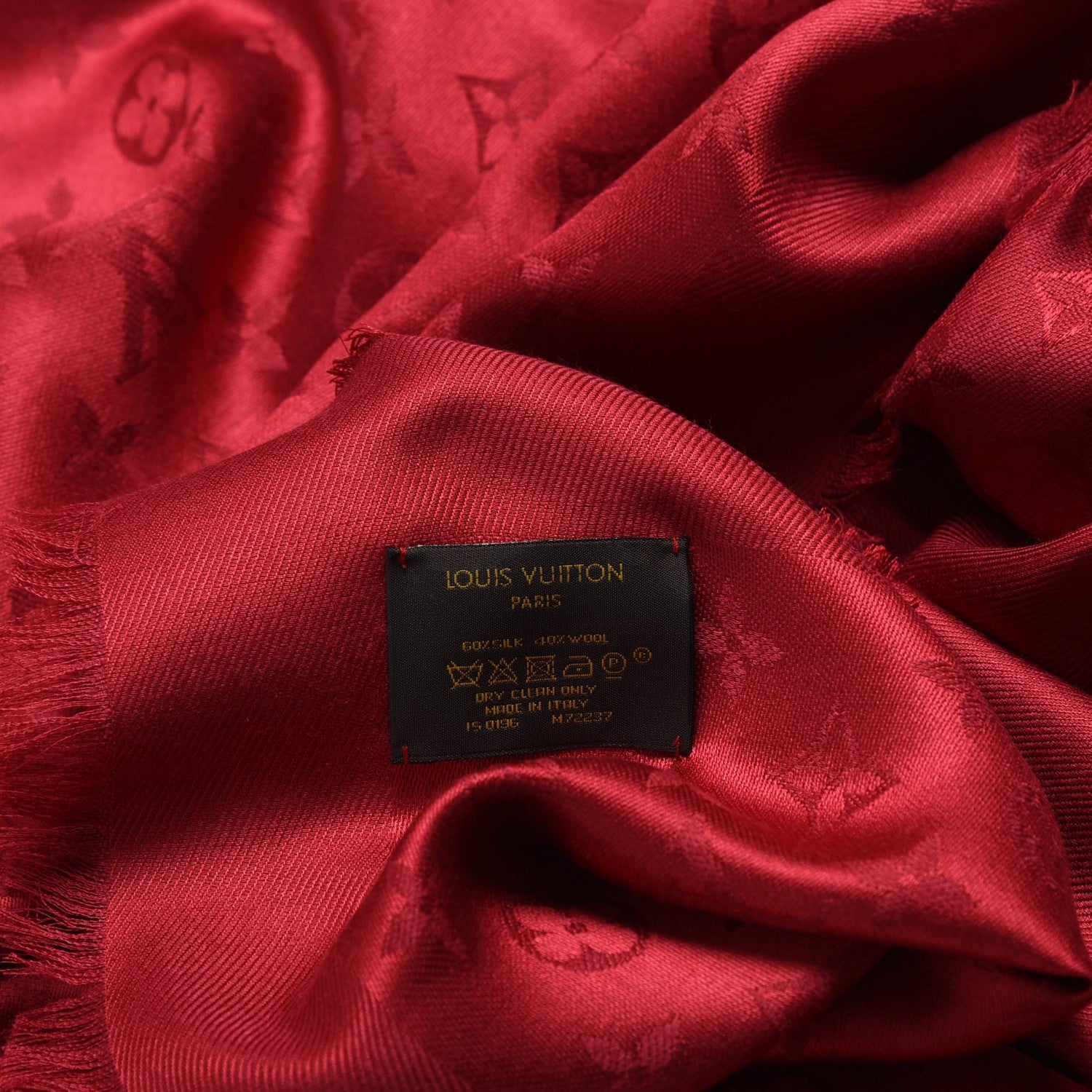 Louis Vuitton Silk Wool Monogram Shawl Pomme D'Amour 4 of 4