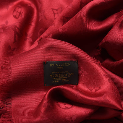 Louis Vuitton Silk Wool Monogram Shawl Pomme D'Amour 4 of 4