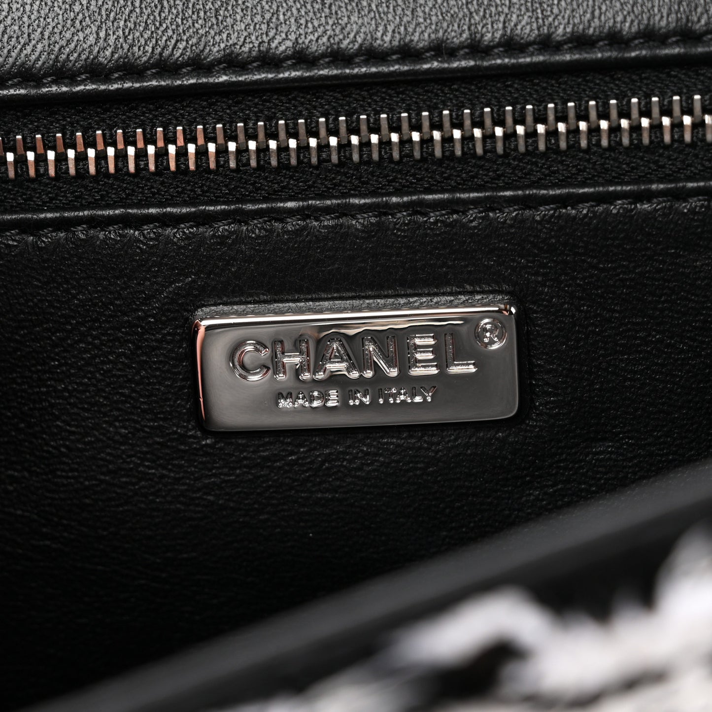 Sequin CC Medium Flap Black White