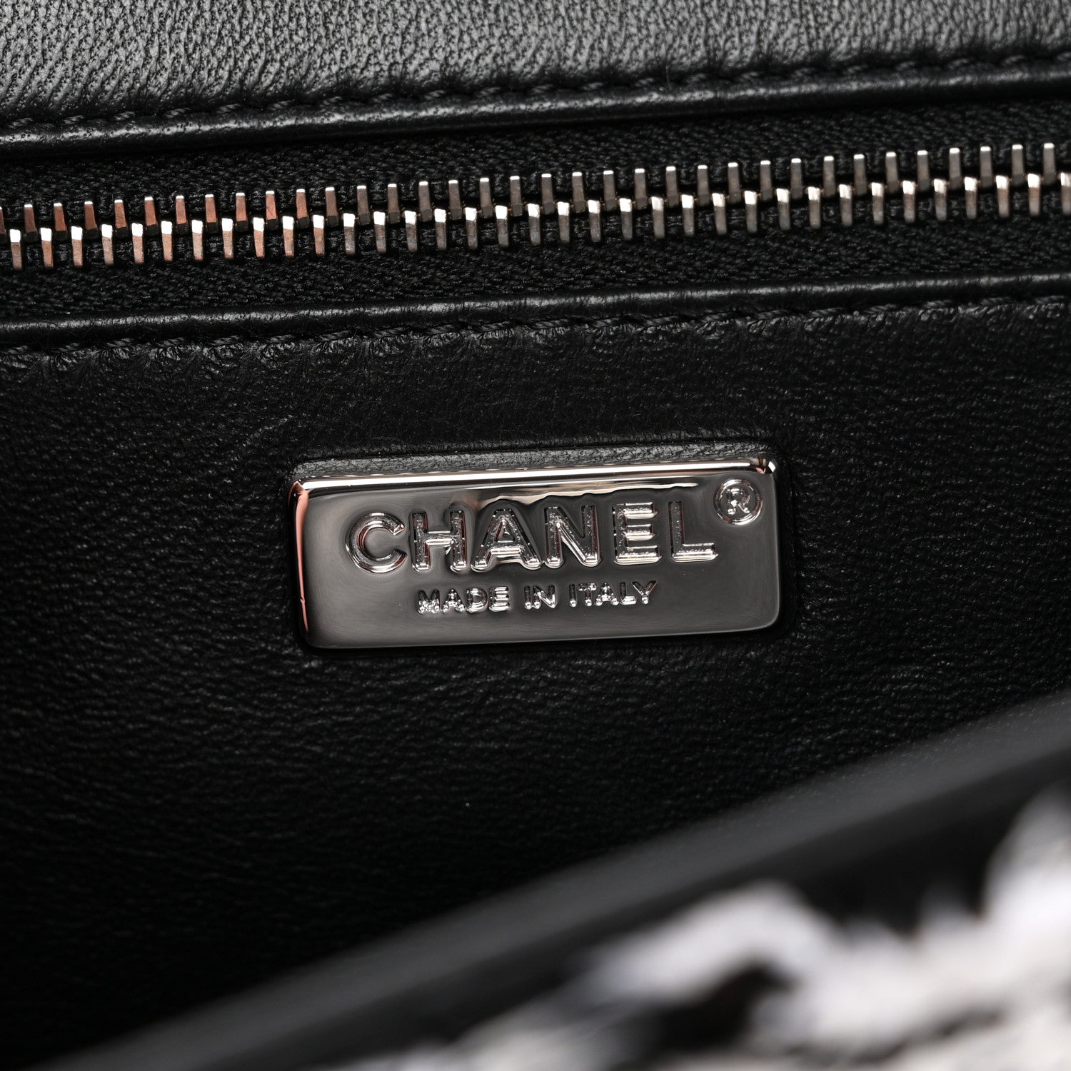 Chanel Sequin CC Medium Flap Black White 6 of 11