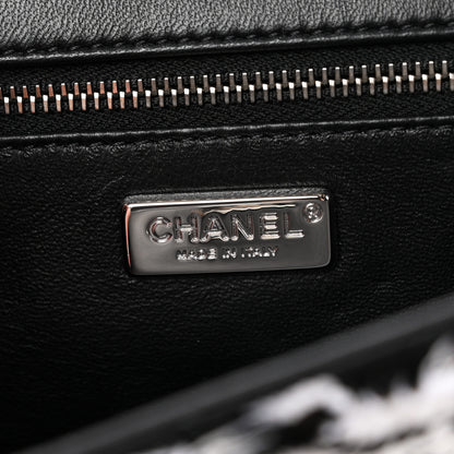 Chanel Sequin CC Medium Flap Black White 6 of 11