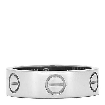 Cartier 18K White Gold 5.5mm LOVE Ring 51 5.75 1 of 4