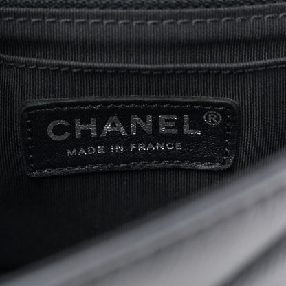 Chanel Caviar Chevron Quilted Small Single Flap Black 6 of 11