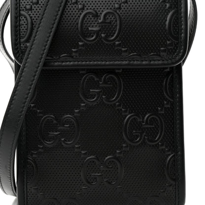 Gucci Calfskin GG Tennis Embossed Mini Crossbody Bag Black 6 of 9