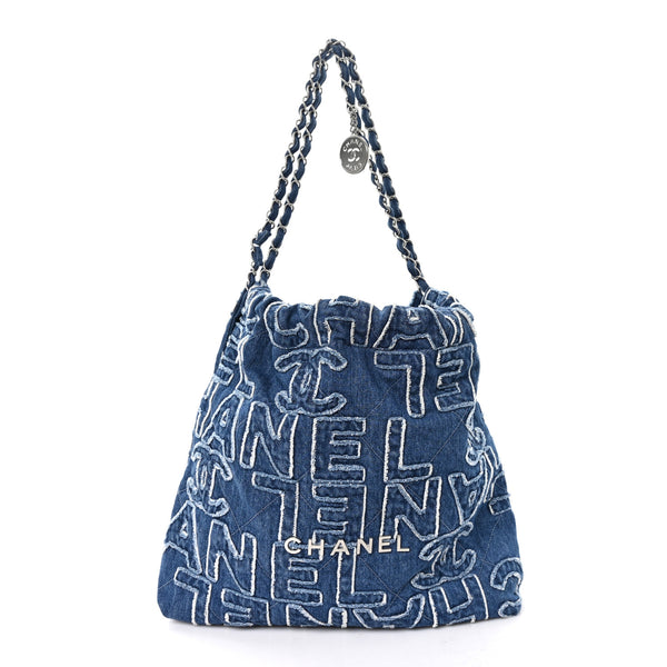 Chanel Denim Patchwork Logo Chanel 22 Blue 1852712 – FASHIONPHILE