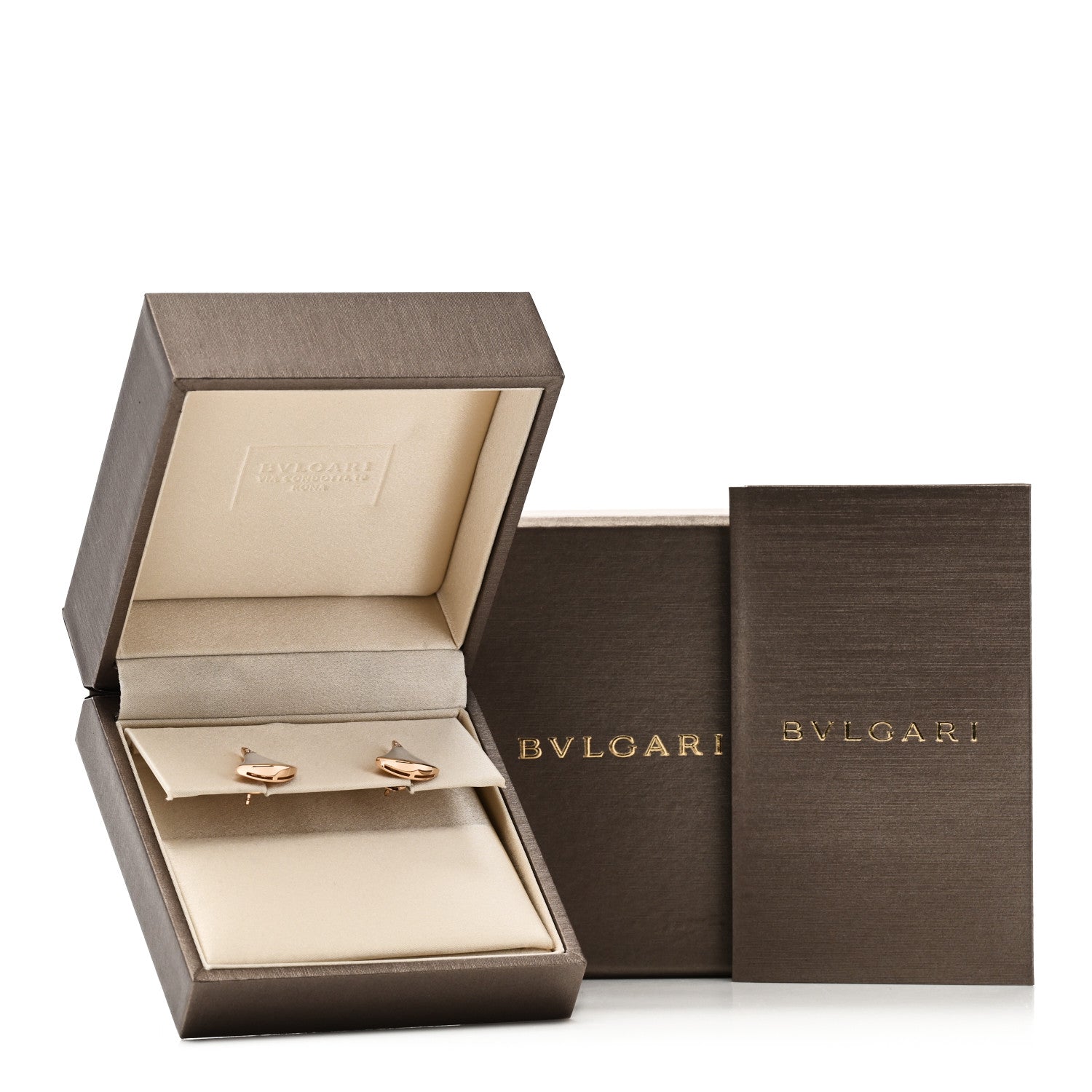 Bulgari 18K Rose Gold Diamond Mother of Pearl Divas' Dream Stud Earrings 5 of 5