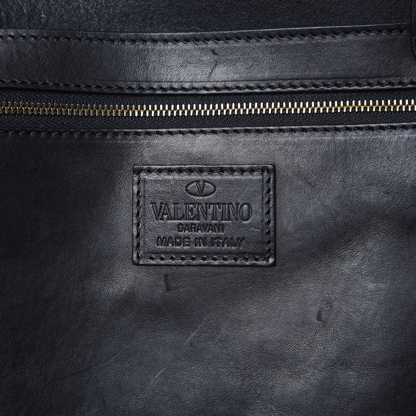 Emboosed Calfskin Studded Gryphon Zodiac Tote Black