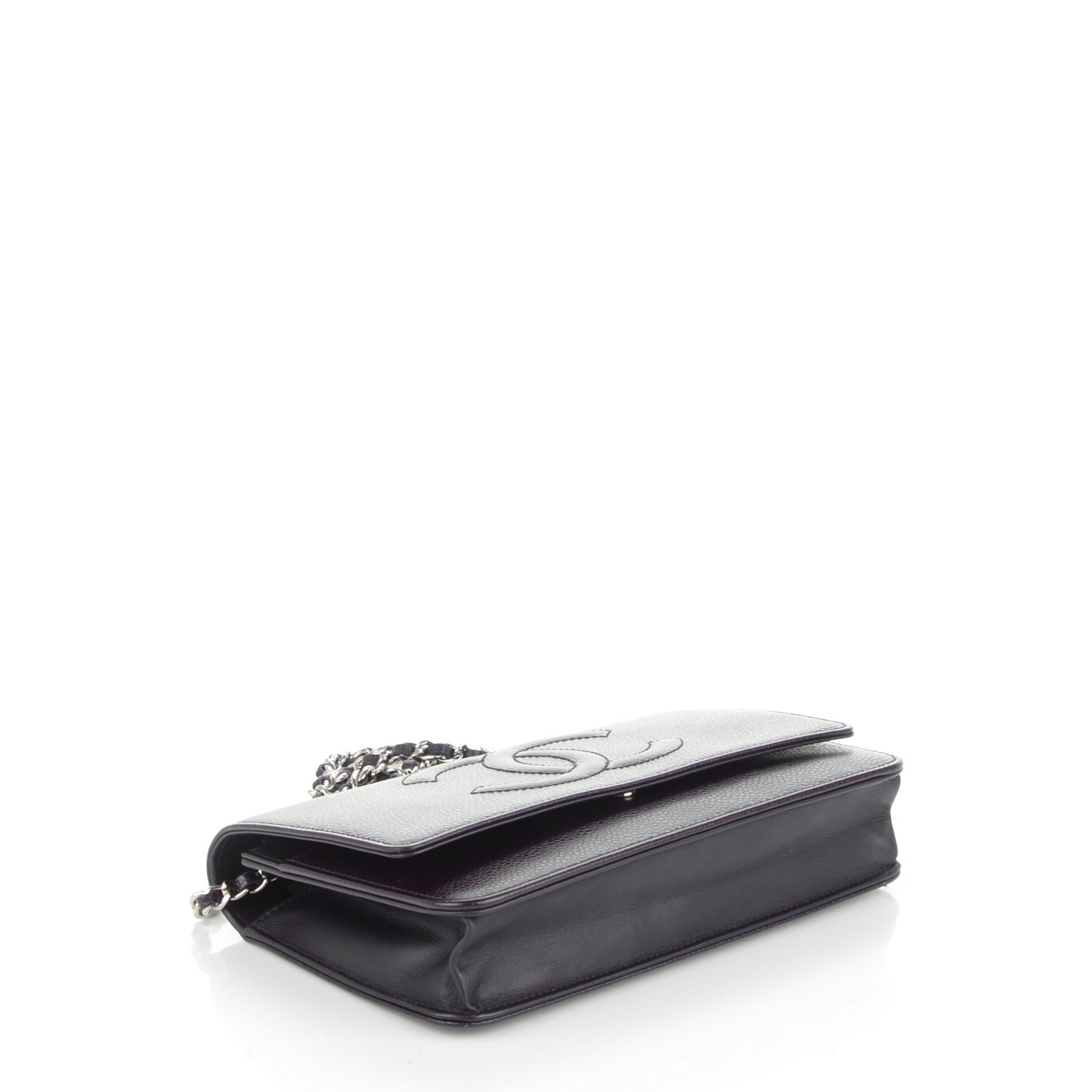 Chanel Caviar Timeless CC Wallet On Chain WOC Purple 4 of 8