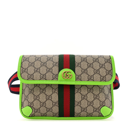 Gucci GG Supreme Monogram Web Small Ophidia Belt Bag Beige Ebony Green 1 of 11