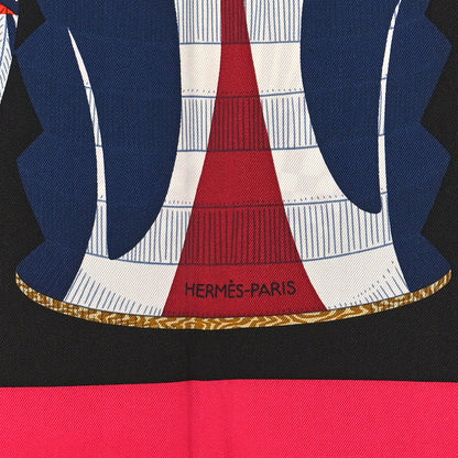 Hermes Silk Lanternes Ballons et Cocardes Scarf 90 Fuchsia Black Multicolor 2 of 3