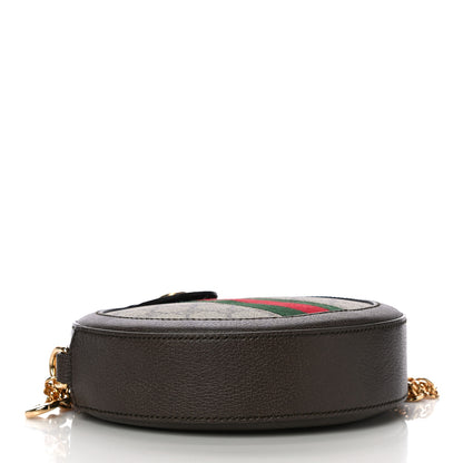 Gucci GG Supreme Monogram Web Mini Ophidia Round Shoulder Bag Brown 4 of 11