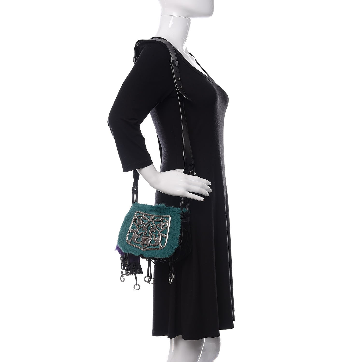 Prada Calf Hair Velluto Corsaire Antic Crossbody Bag Biliardo Black 2 of 9