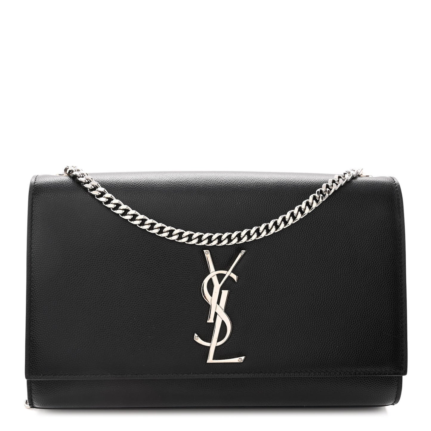 Grain De Poudre Medium Classic Monogram Kate Satchel Black
