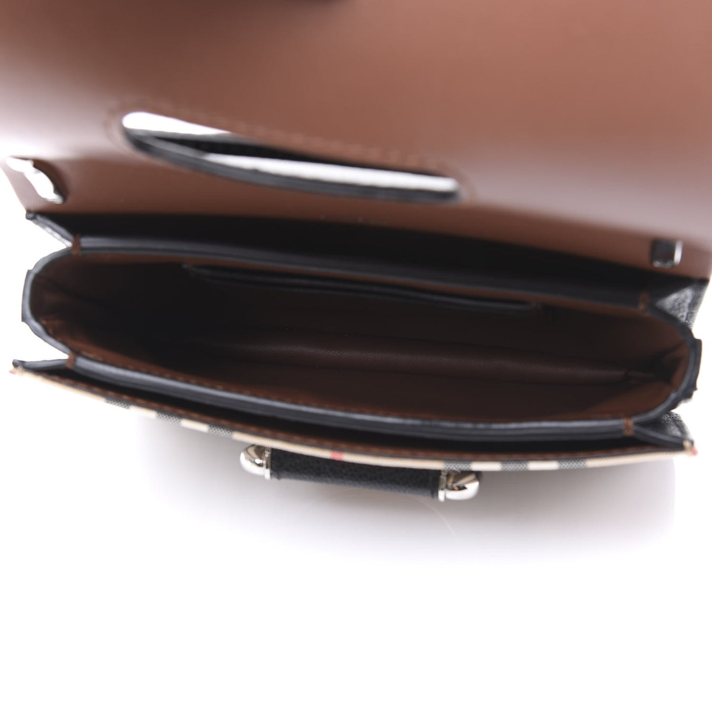 Goatskin Vintage Check Mini D-Ring Bag Black