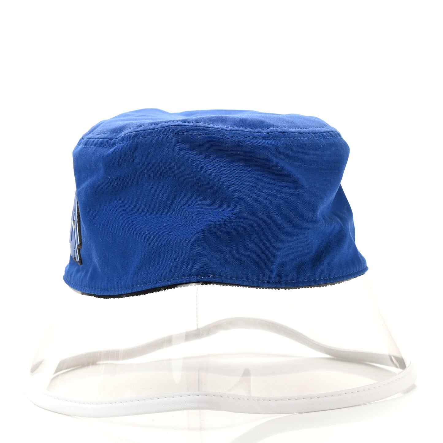 Cotton PVC Logo Embroidered Womens Bucket Hat M Blue