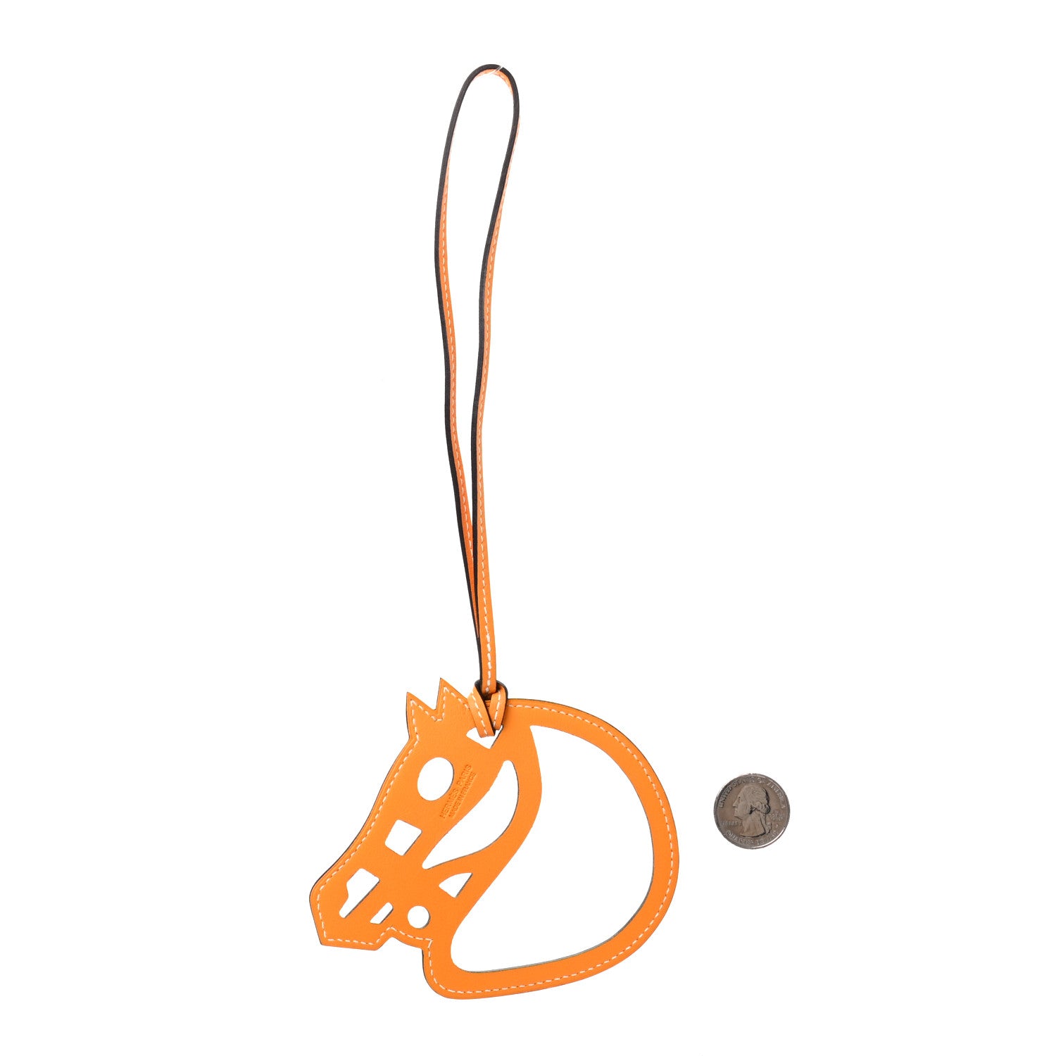 Hermes Swift Paddock Cheval Horse Bag Charm Jaune D'or 2 of 3